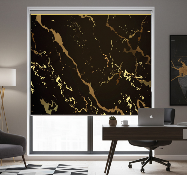 Office blind marble texture black gold - TenStickers