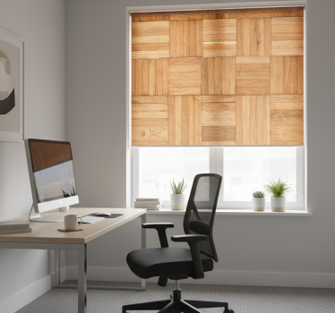 Office blind protected by the wooden wave - TenStickers