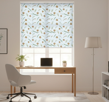 Office blind watercolor floral blue - TenStickers