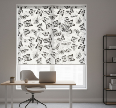 Office blind with black delicate butterfly design - TenStickers