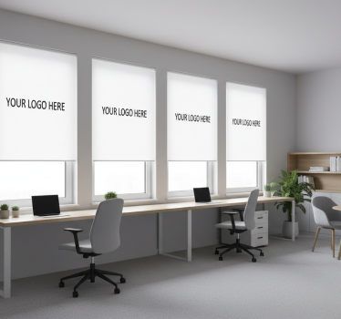Office blind with custom business logo - TenStickers