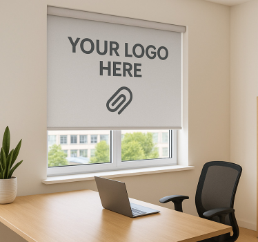 Office blind with custom logo design - TenStickers