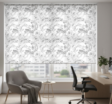 Office blind with dark tree branches design - TenStickers