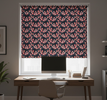 Office blind with delicate pink blossoms on branches - TenStickers