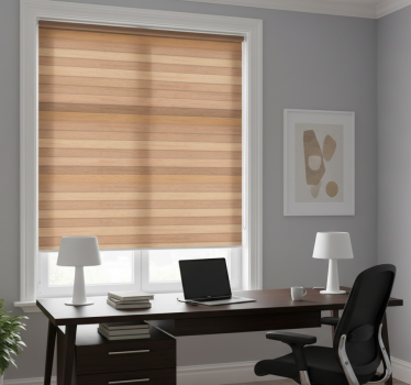 Office blind with elegant rustic wooden slats - TenStickers
