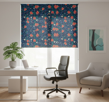 Office blind with nordic style floral design - TenStickers