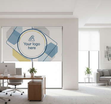 Office blind with personalized logo design - TenStickers