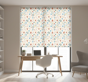 Office blind with various flowers and plants - TenStickers