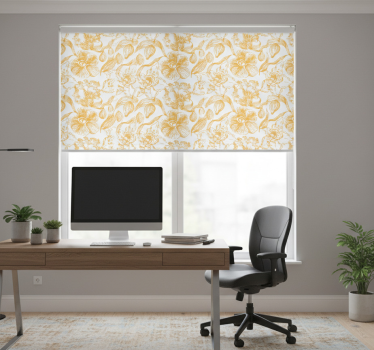 Office blind with yellow orchid flower pattern - TenStickers