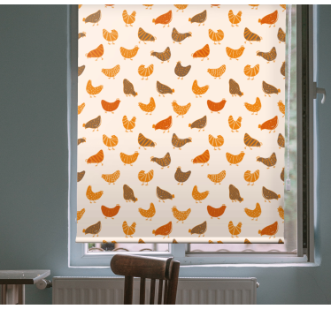 Orange and brown bird pattern Animal blind - TenStickers
