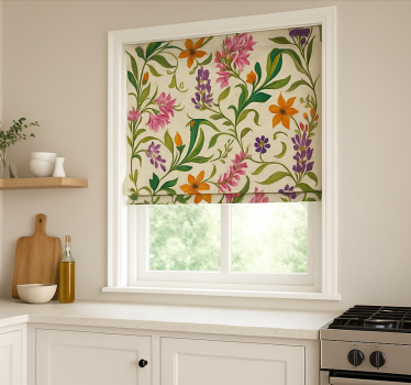 Ornate Floral Vines kitchen blind - TenStickers