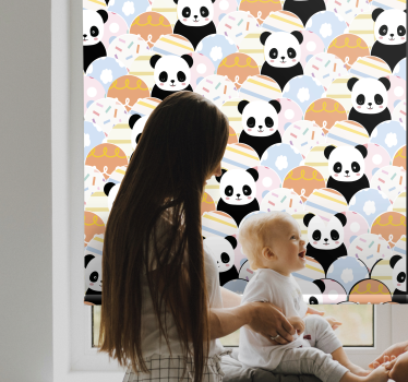 Baby panda party childrens blind - TenStickers