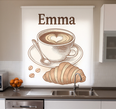 Personalised coffee design kitchen blind - TenStickers