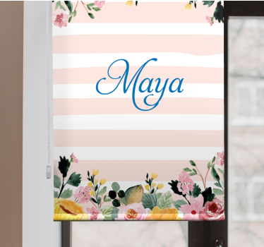 Personalised striped motif flower blind - TenStickers