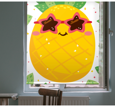 Pineapple with pink sunglasses Fruit and vegetable roller blind - TenStickers