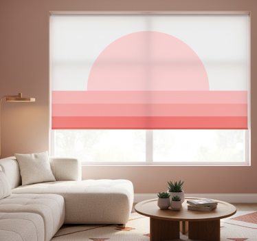 Pink 70s sunset living room blind - TenStickers