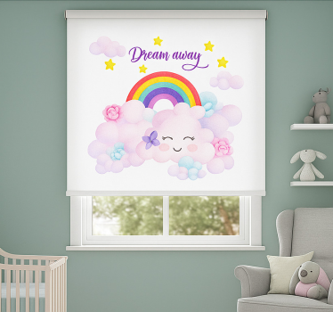 Pink clouds and rainbow childrens blind - TenStickers