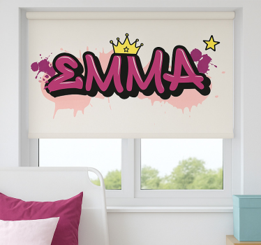 Pink custom graffiti childrens blind - TenStickers