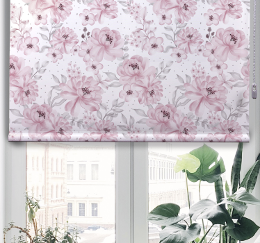 Pink Flower roller blind - TenStickers
