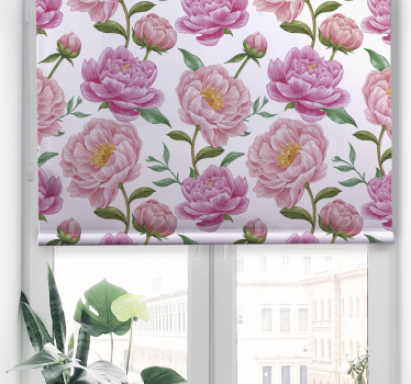 Pink flower Classic roller blind - TenStickers