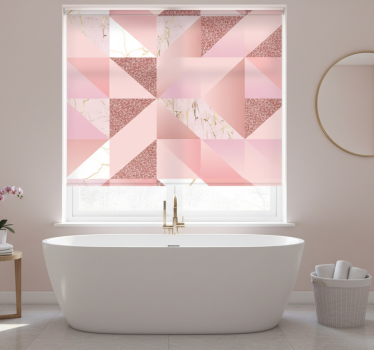 Pink golden marble bathroom blind - TenStickers