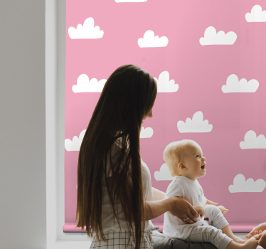 Pink pattern cloud roller blind - TenStickers