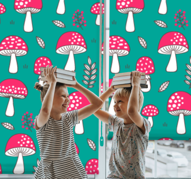 PLAYFUL MUSHROOM PATTERN funky roller blind - TenStickers