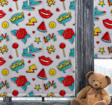 Pop Culture Patterns funky roller blind - TenStickers