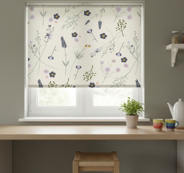 Purple wildflower floral kitchen blind - TenStickers