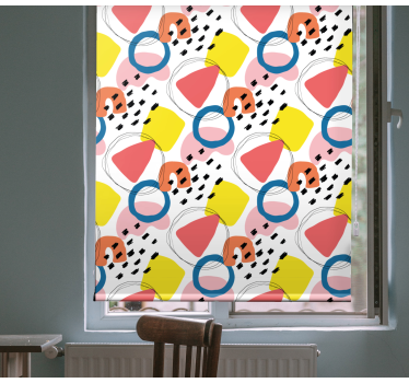 Quirky geometric patterns modern blind - TenStickers