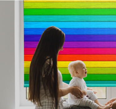 Rainbow wooden planks texture and pattern blind - TenStickers