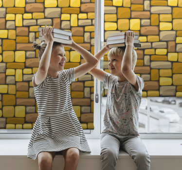Rectangular Yellow Mosaic texture and pattern blind - TenStickers