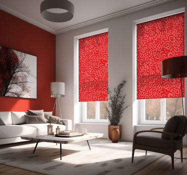 Red abstract rounded lines Living room blind - TenStickers