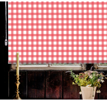 Red checked decoration Kitchen window blind - TenStickers