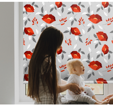 Red grey pattern flower blind - TenStickers