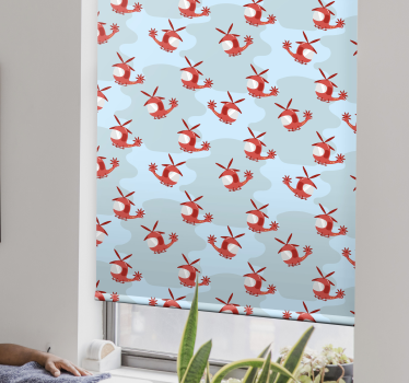 Red helicopter pattern childrens blind - TenStickers