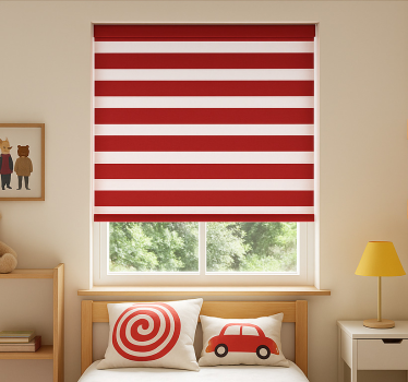 Red horizontal stripes childrens blind - TenStickers