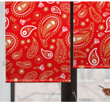 Red paisley pattern flower blind - TenStickers