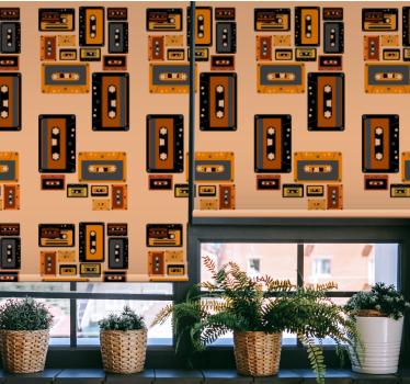 Retro cassette tapes more vintage roller blind - TenStickers