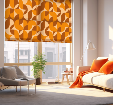 Retro Orange Pattern Living Room Blind - TenStickers