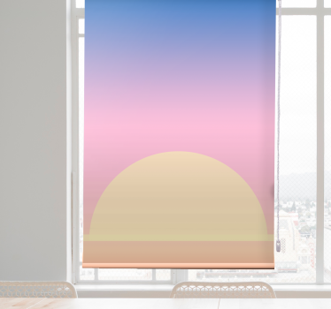 Retro sunset with colors Living room roller blind - TenStickers