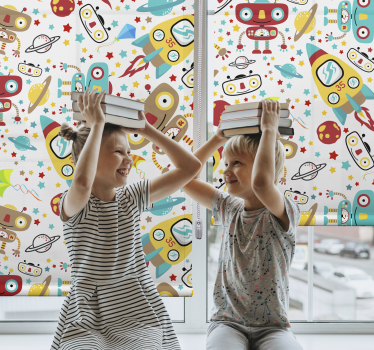 Rocket robots adventure childrens blind - TenStickers