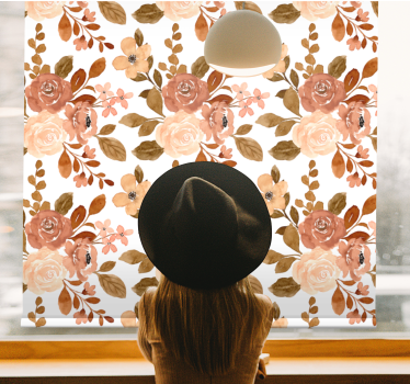 Romantic beige pattern flower blind - TenStickers