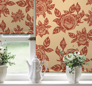 rose lace design Living room roller blind - TenStickers
