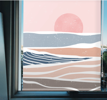 Serene Sunset Waves more vintage roller blind - TenStickers