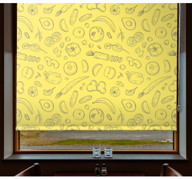 Sketchy fruit pattern kitchen blind - TenStickers