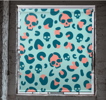 Skulls on leopard print funky roller blind - TenStickers