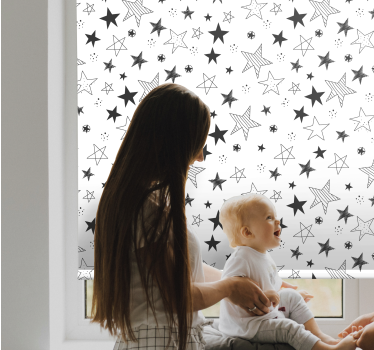 Grey starry adventure childrens blind - TenStickers