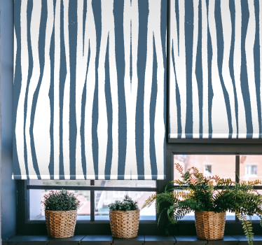 Striped Blue "Hampton Style" Modern roller blind - TenStickers