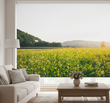 Sunny landscape and flowers living room blind - TenStickers